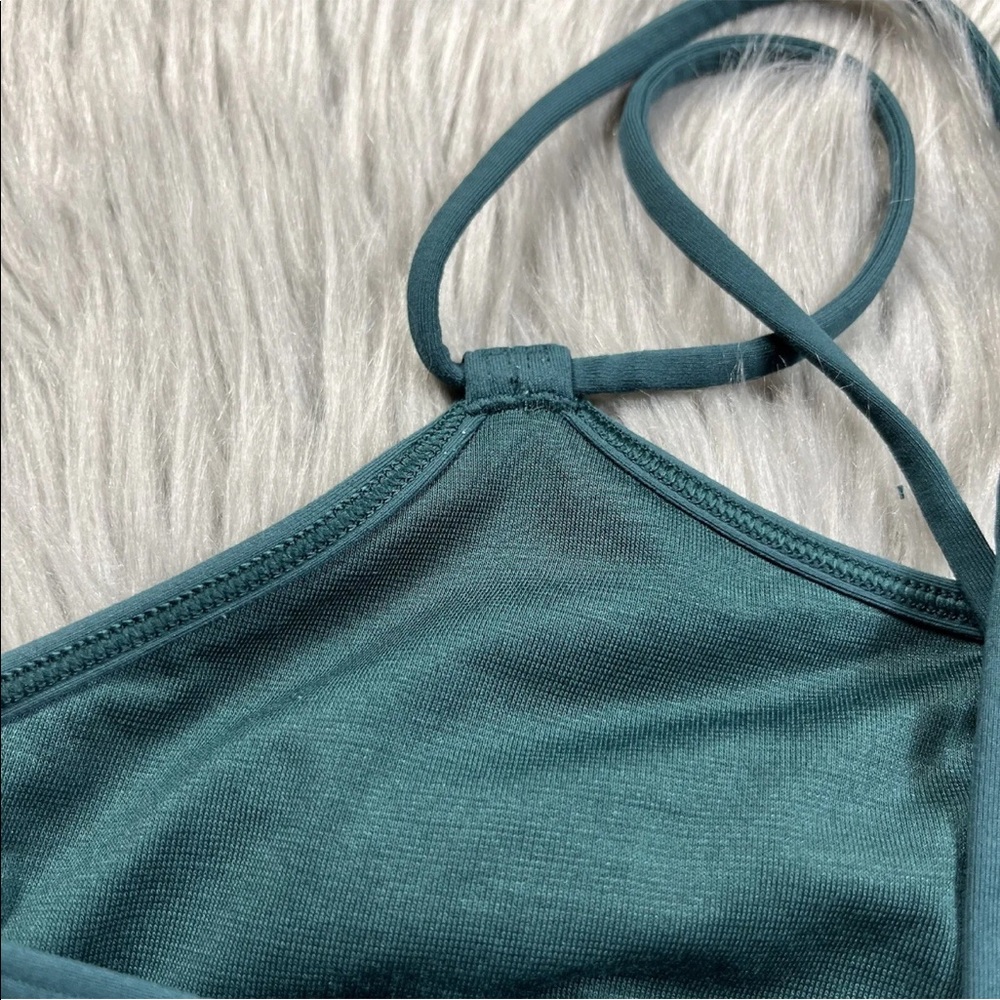 Lululemon Make A Move Sports Bra Size 4 Cyber Jungle Hero Blue Deep Green - Picture 3 of 9